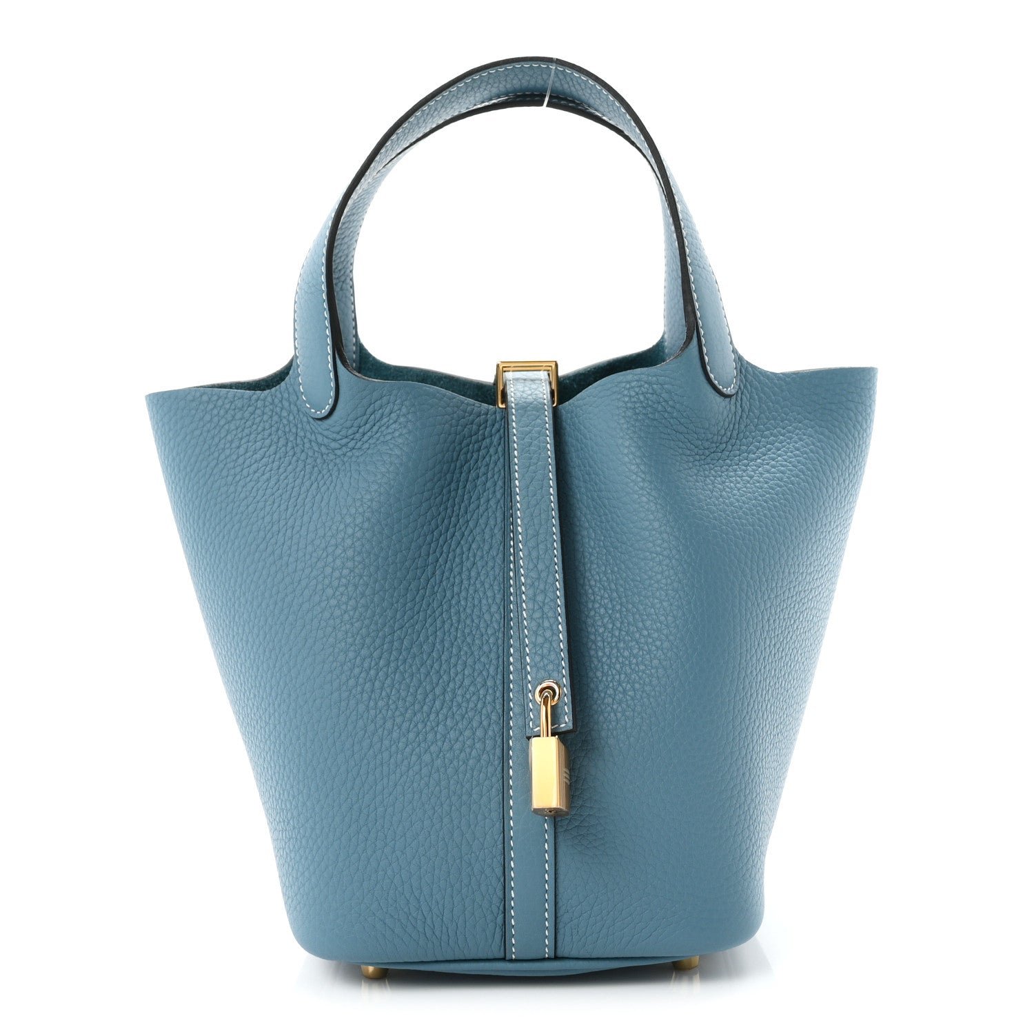 Hermes Taurillon Clemence Picotin Lock 18 PM New Blue Jean