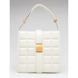 Bottega Veneta Bottega Veneta White Maxi Intrecciato Nappa Leather Marie Shoulder Bag