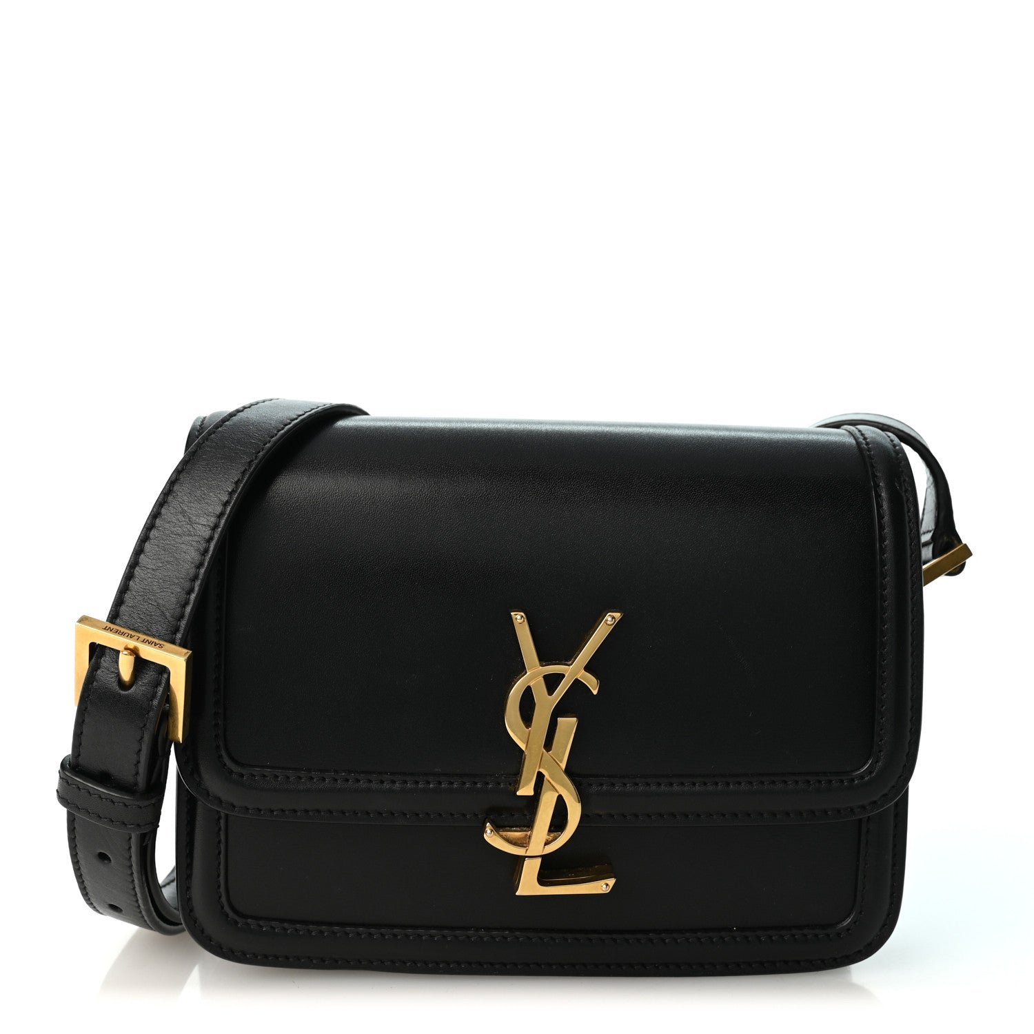 Saint Laurent Smooth Calfskin Small Solferino Satchel Black