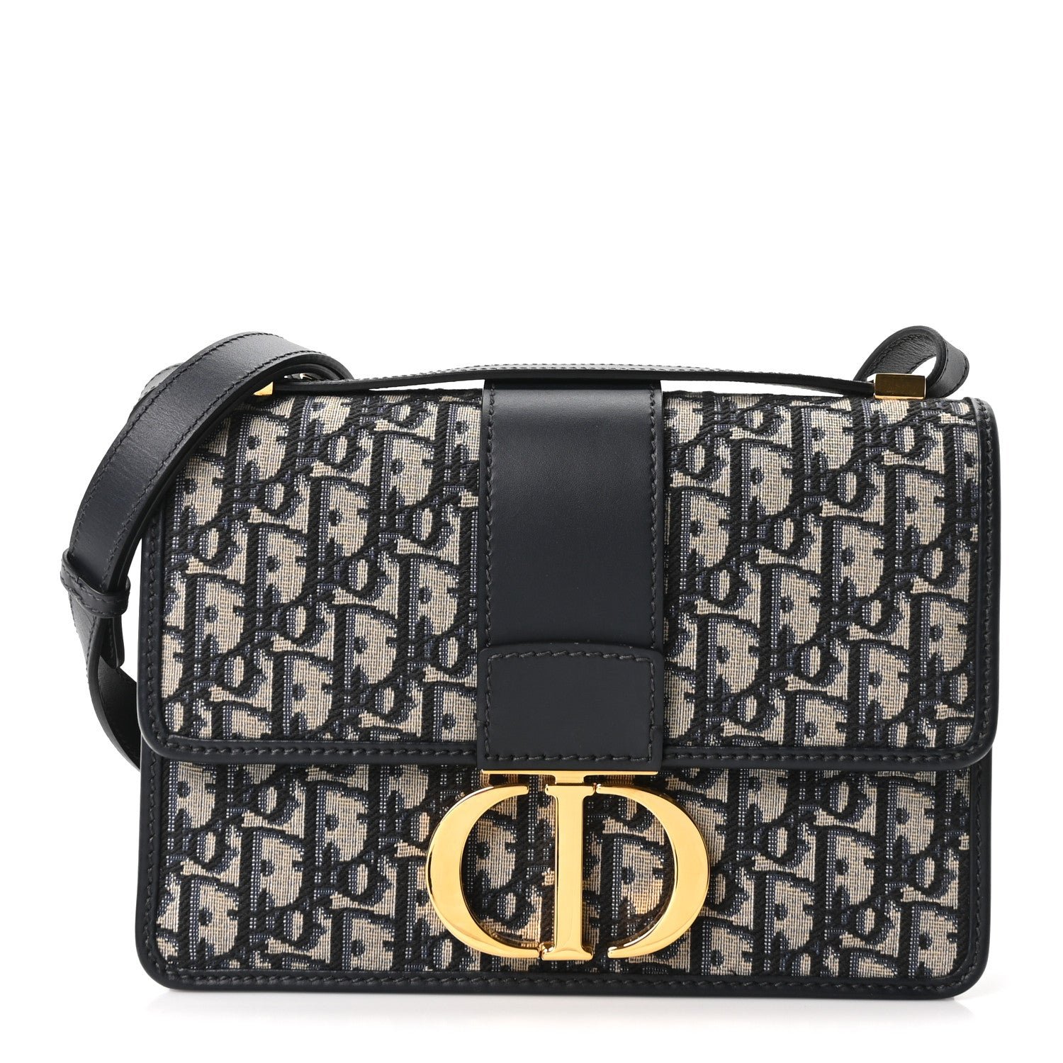 Christian Dior Oblique 30 Montaigne Flap Bag Blue