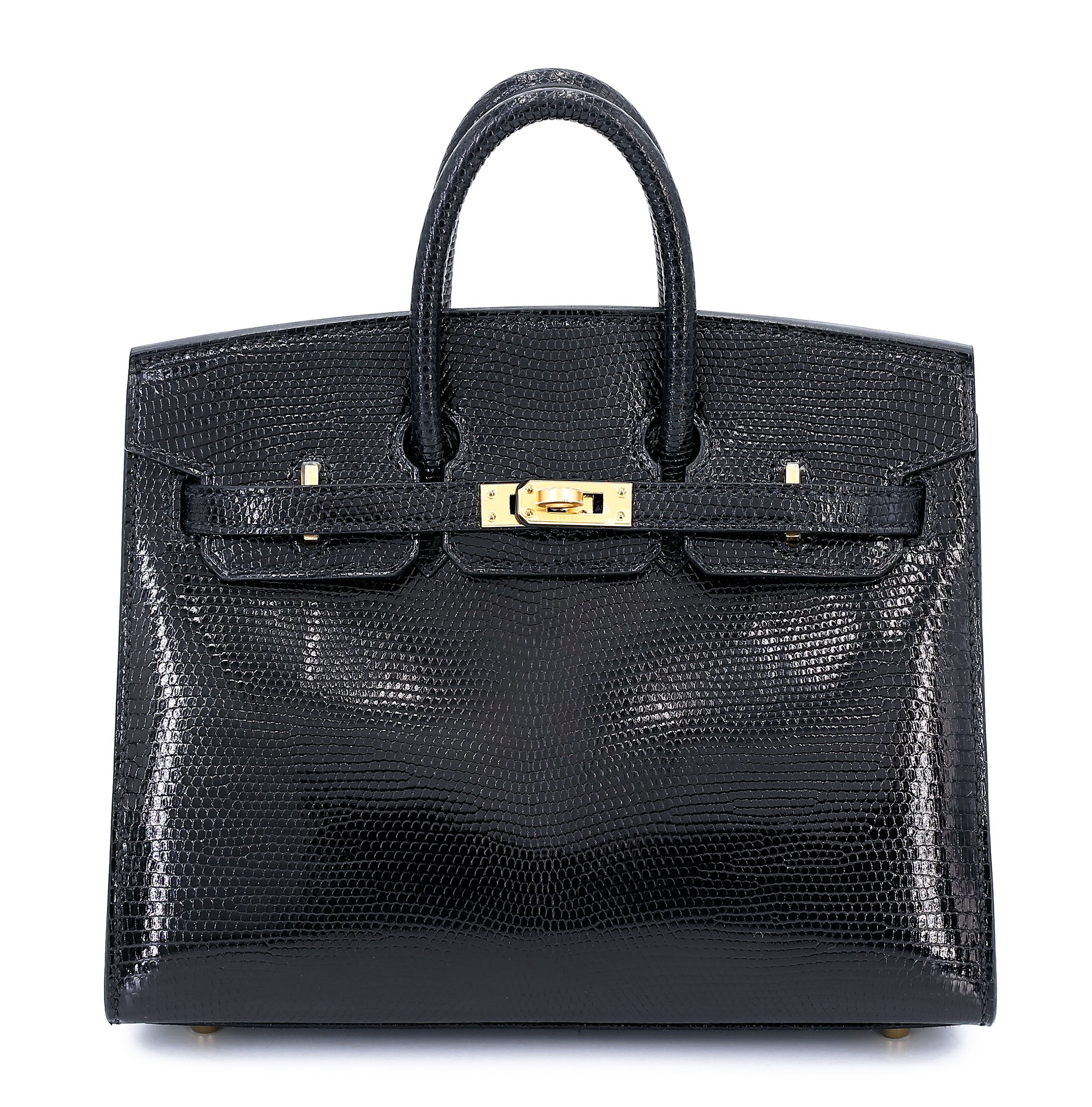 Hermes Unused ( Rank NS ) HERMÈS Birkin 20 Noir (89) Lizard Gold hardware B (2023)