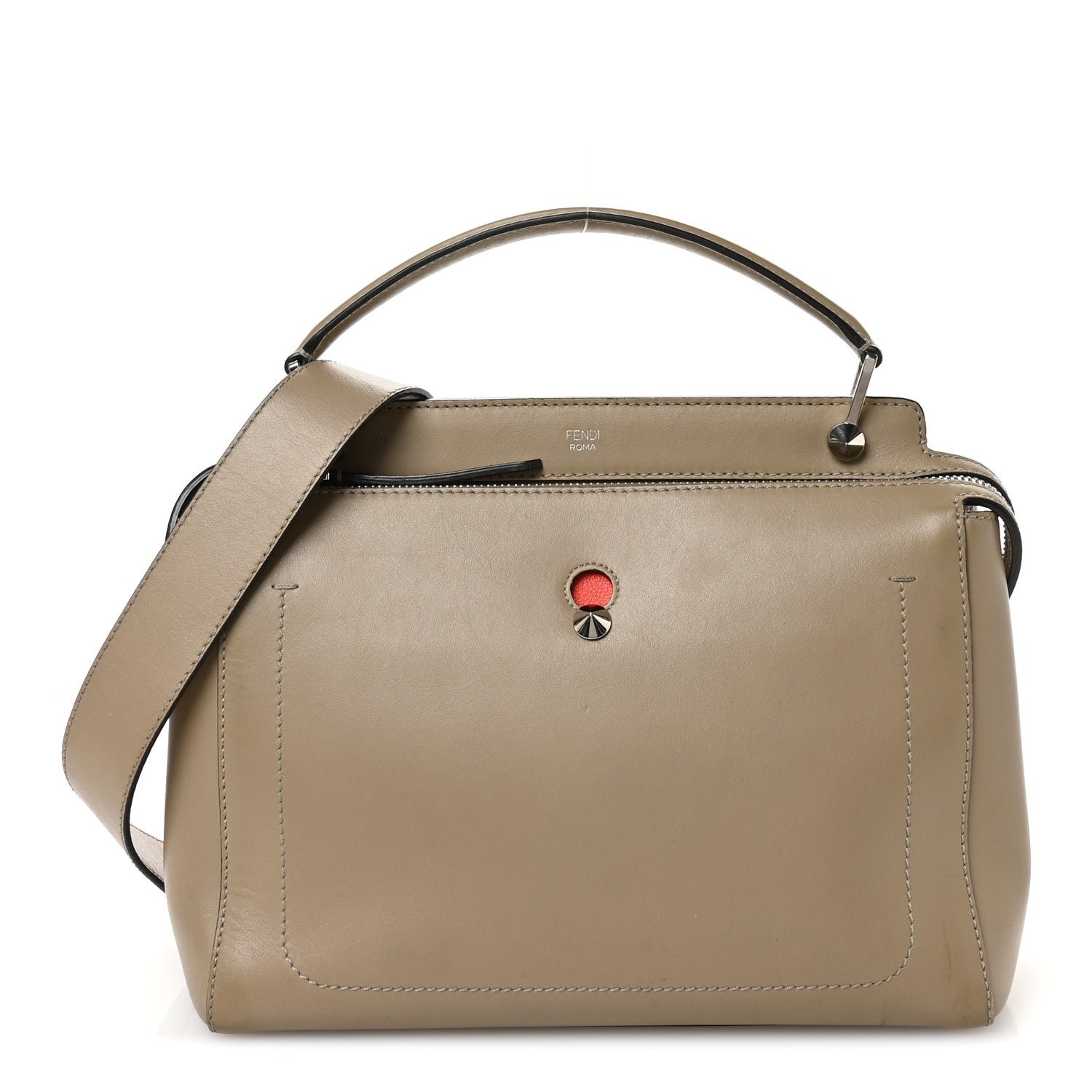 Fendi Vitello Baltico Dolce DotCom Satchel Tortora Papavero