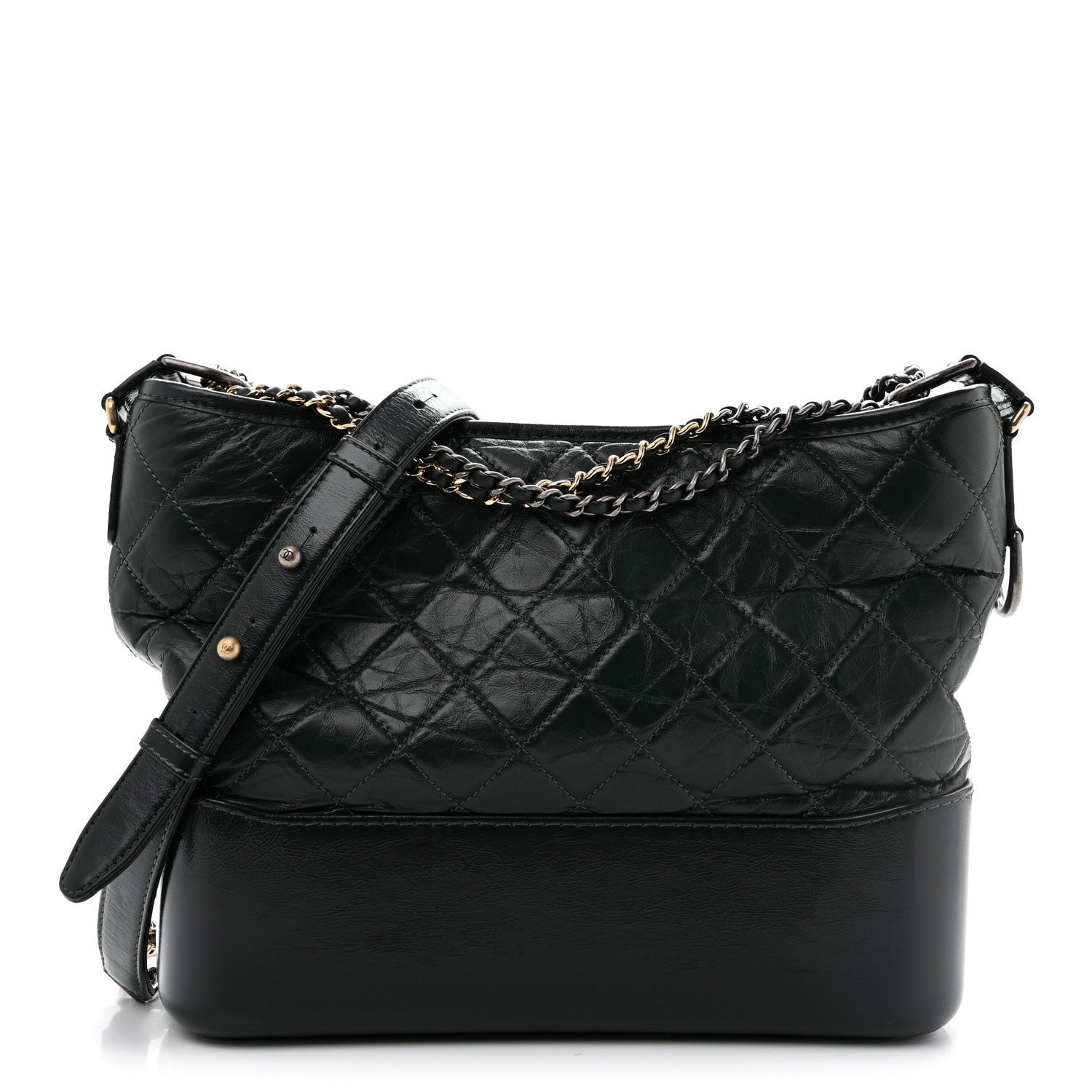 Chanel Aged Calfskin Quilted Medium Gabrielle Hobo Green