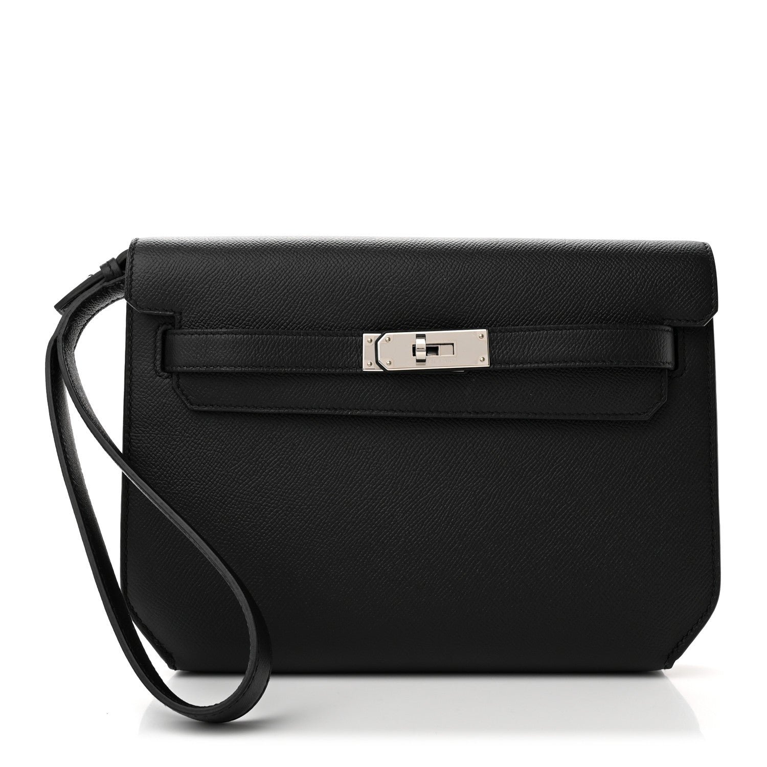 Hermes Epsom Kelly Depeches 25 Pouch Black