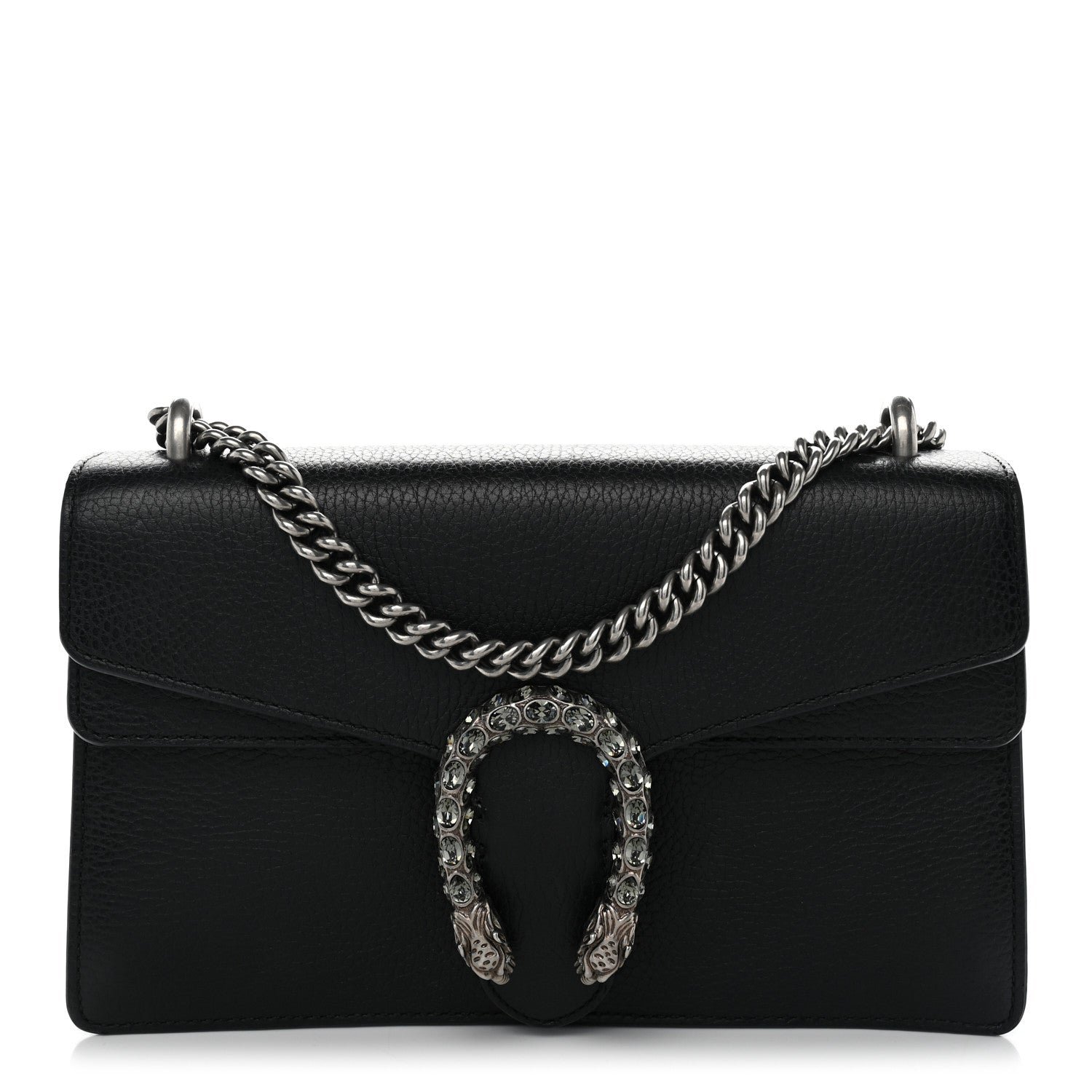 Gucci Pebbled Calfskin Small Dionysus Shoulder Bag Black