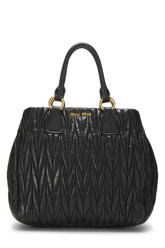 Miu Miu Black Nappa Convertible Tote