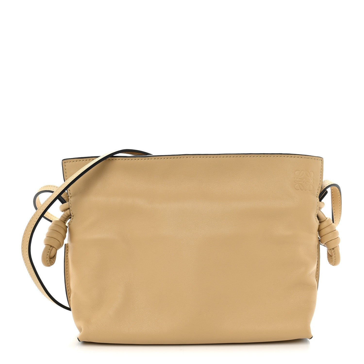 Loewe Calfskin Mini Flamenco Knot Clutch Dark Butter