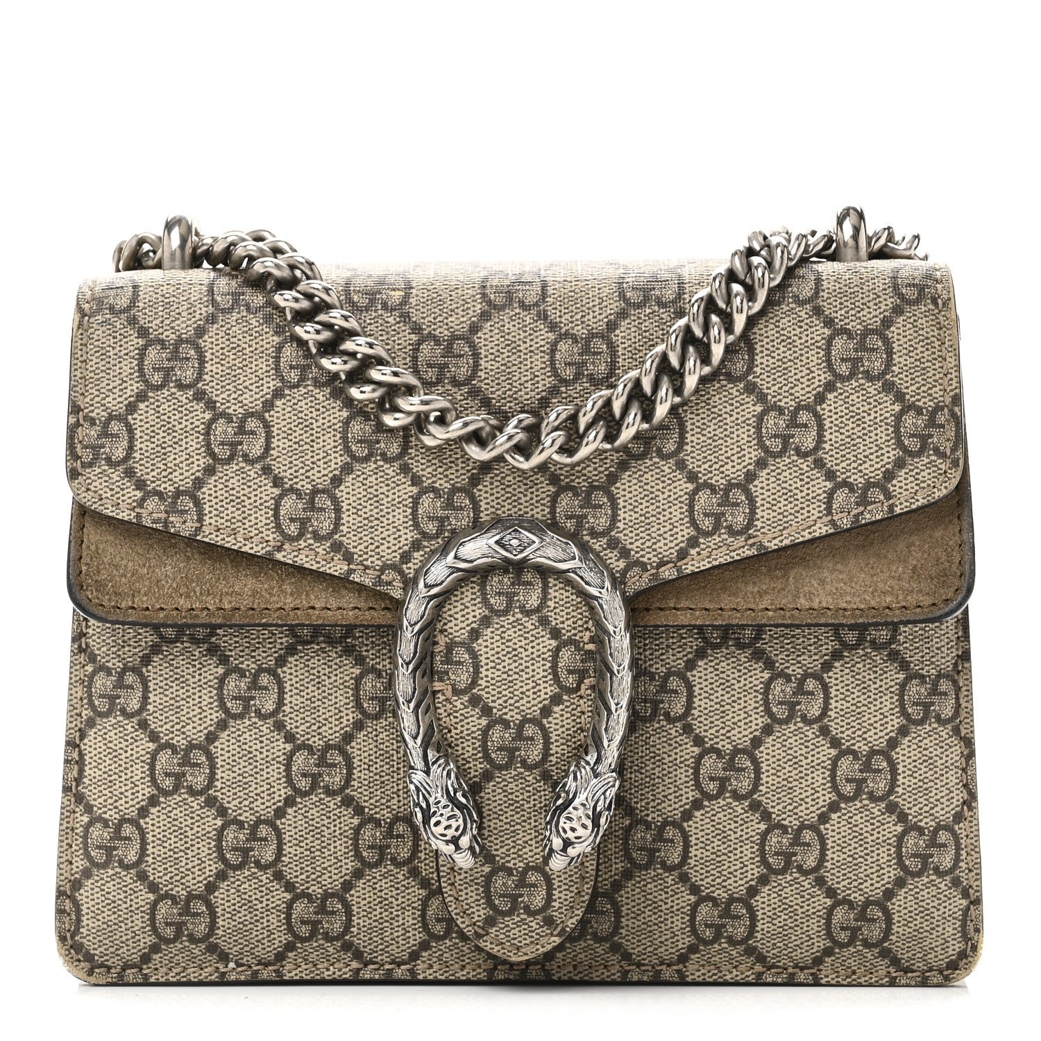 Gucci GG Supreme Monogram Mini Dionysus Shoulder Bag Taupe