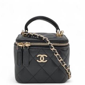 Lambskin Top Handle Mini Vanity Case Mini