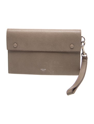 Leather Multifunction Grained Leather Clutch