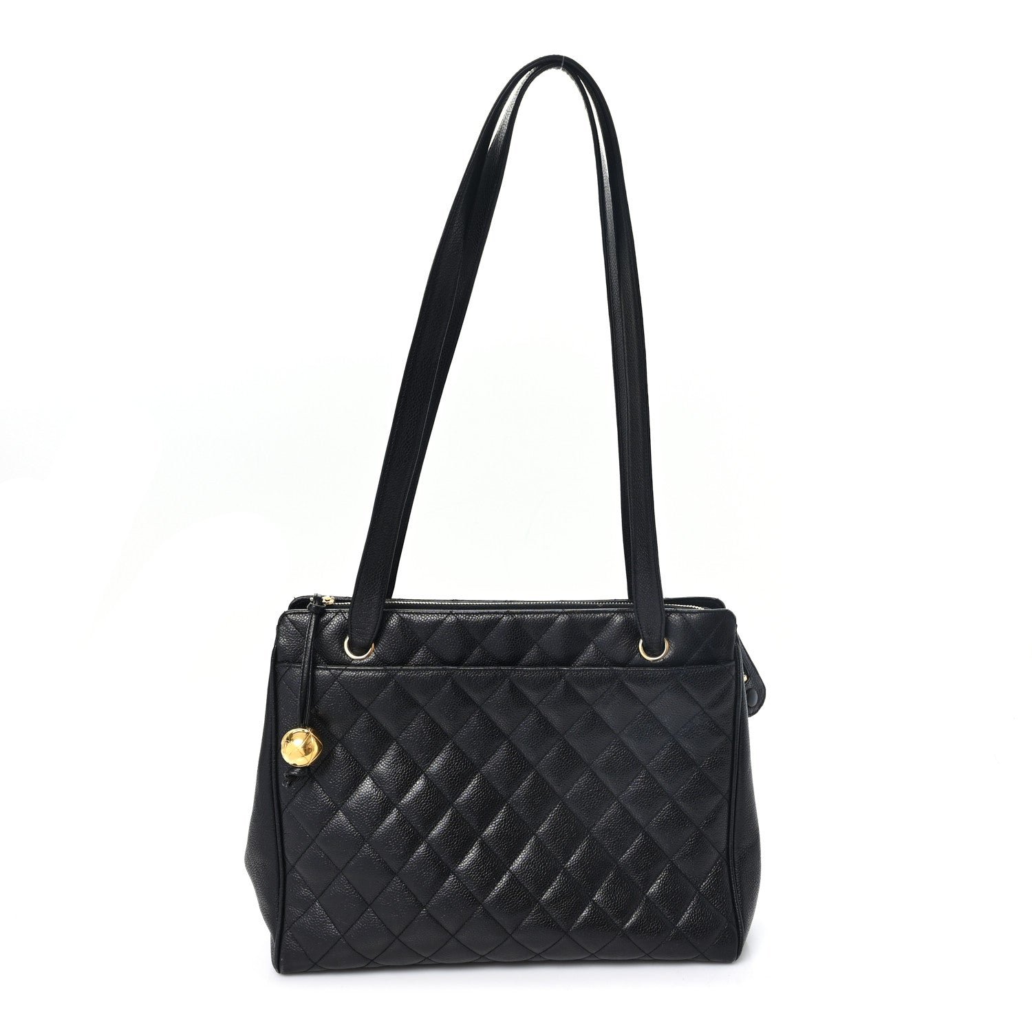 Chanel Caviar Quilted Shoulder Bag Black Black