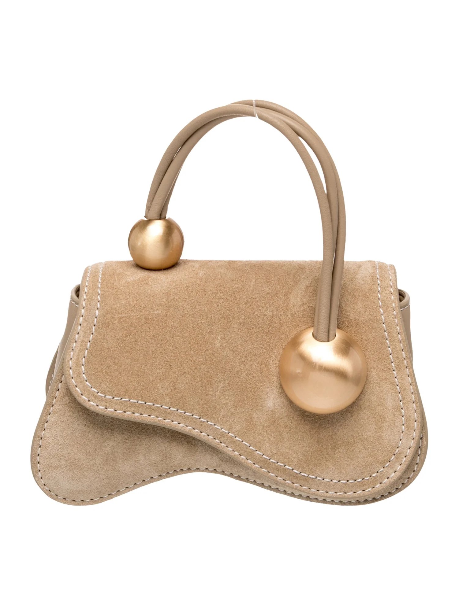 Suede Top Handle Bag