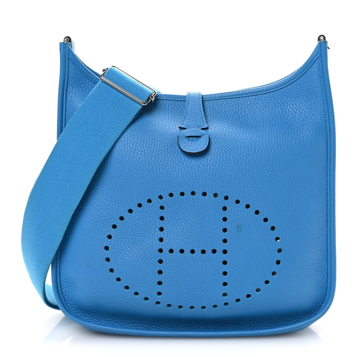 Hermes Taurillon Clemence EVELYNE III PM Bleu Zanzibar