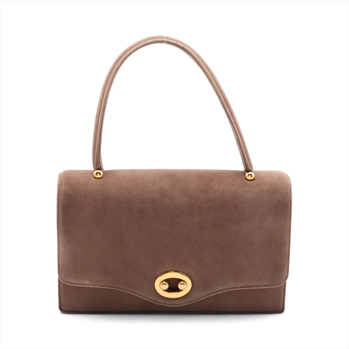 Hermès Vintage Veau Velours Hand bag Beige Gold Metal Fittings Engraving unknown