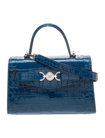 Versace Embossed Leather Top Handle Bag