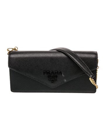 Enameled Metal Triangle Saffiano Leather Envelope