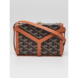 Goyard Black Chevron Print Coated Canvas Minaudiere Clutch Bag