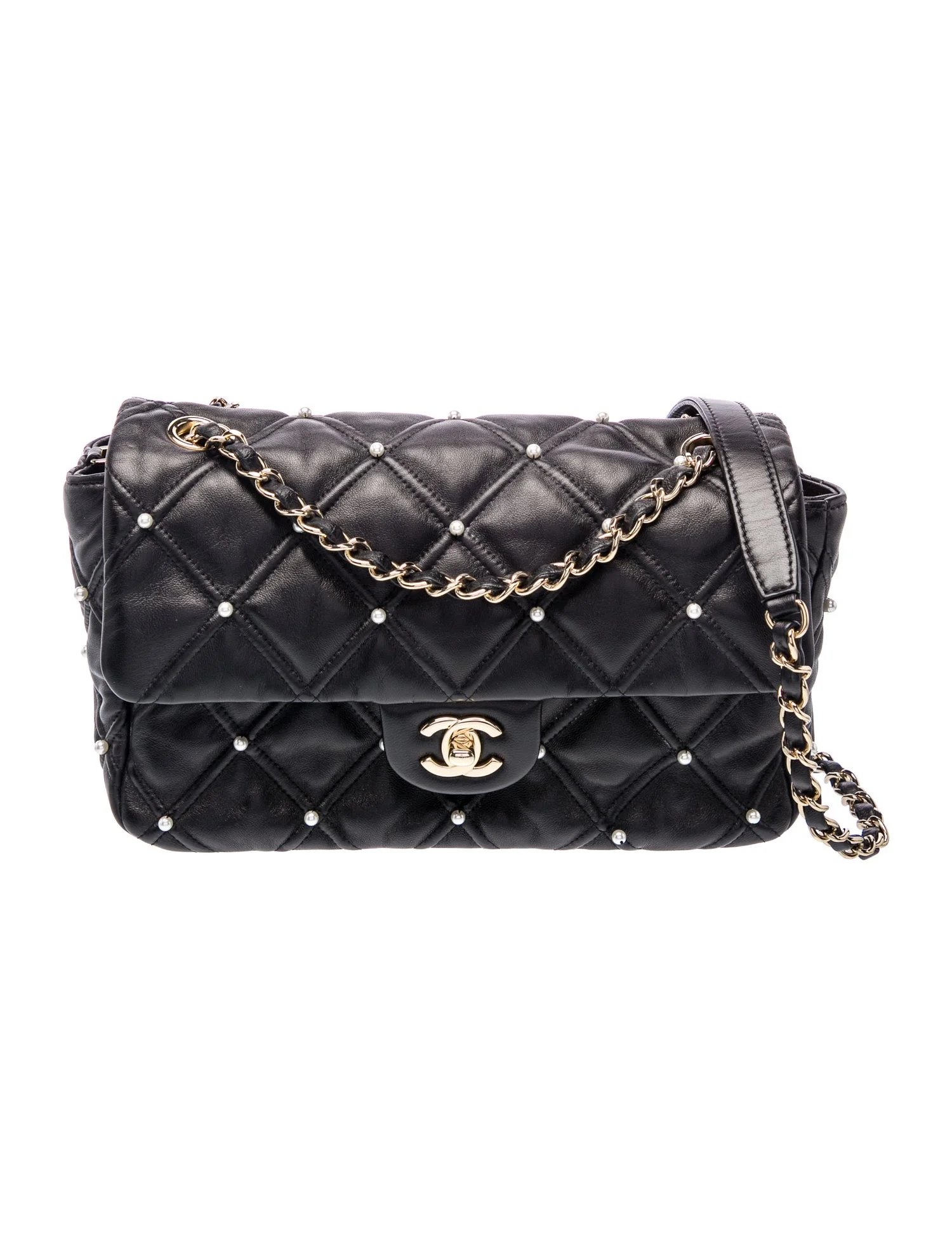 Medium Pearl Studs Flap Bag