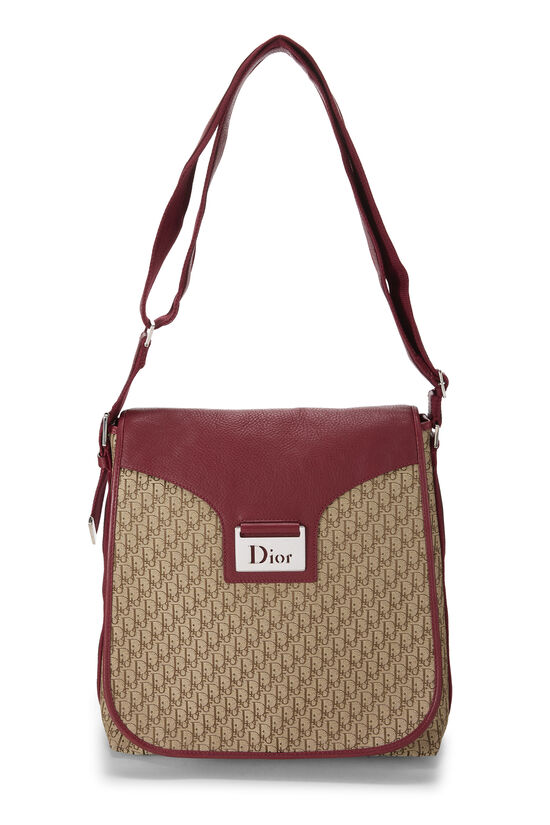 Dior Burgundy Trotter Canvas Street Chic Messenger Bag