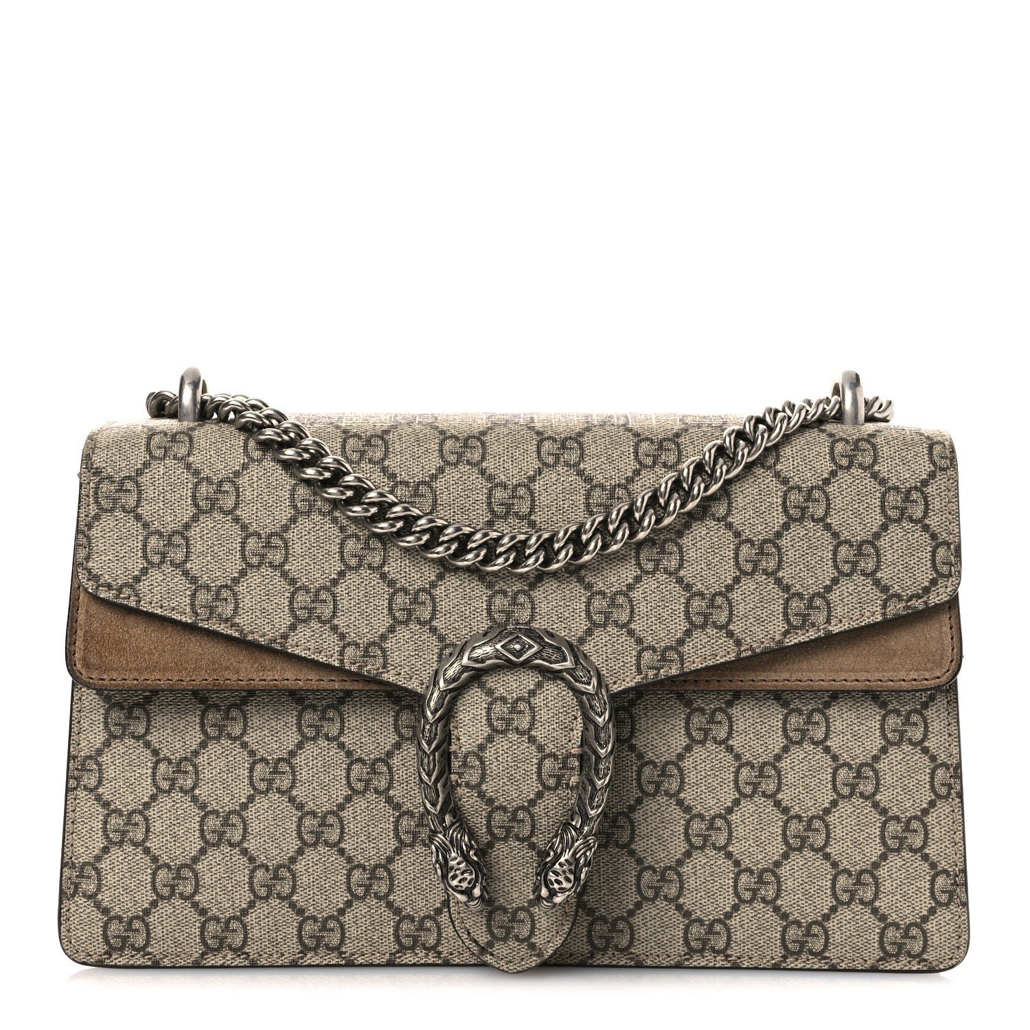 Gucci GG Supreme Monogram Small Dionysus Shoulder Bag Taupe