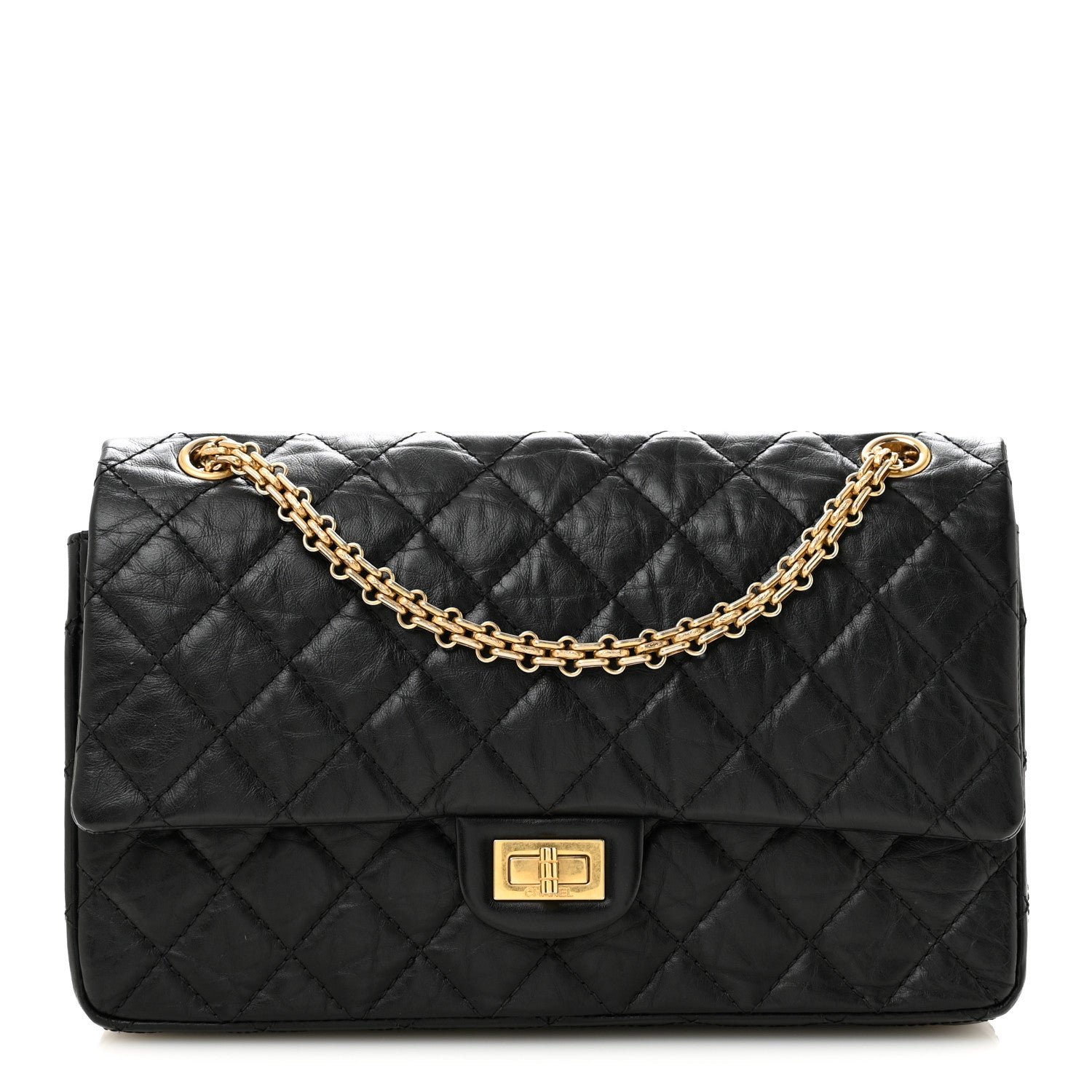 Chanel Aged Calfskin Quilted 2.55 Reissue 226 Flap Black
