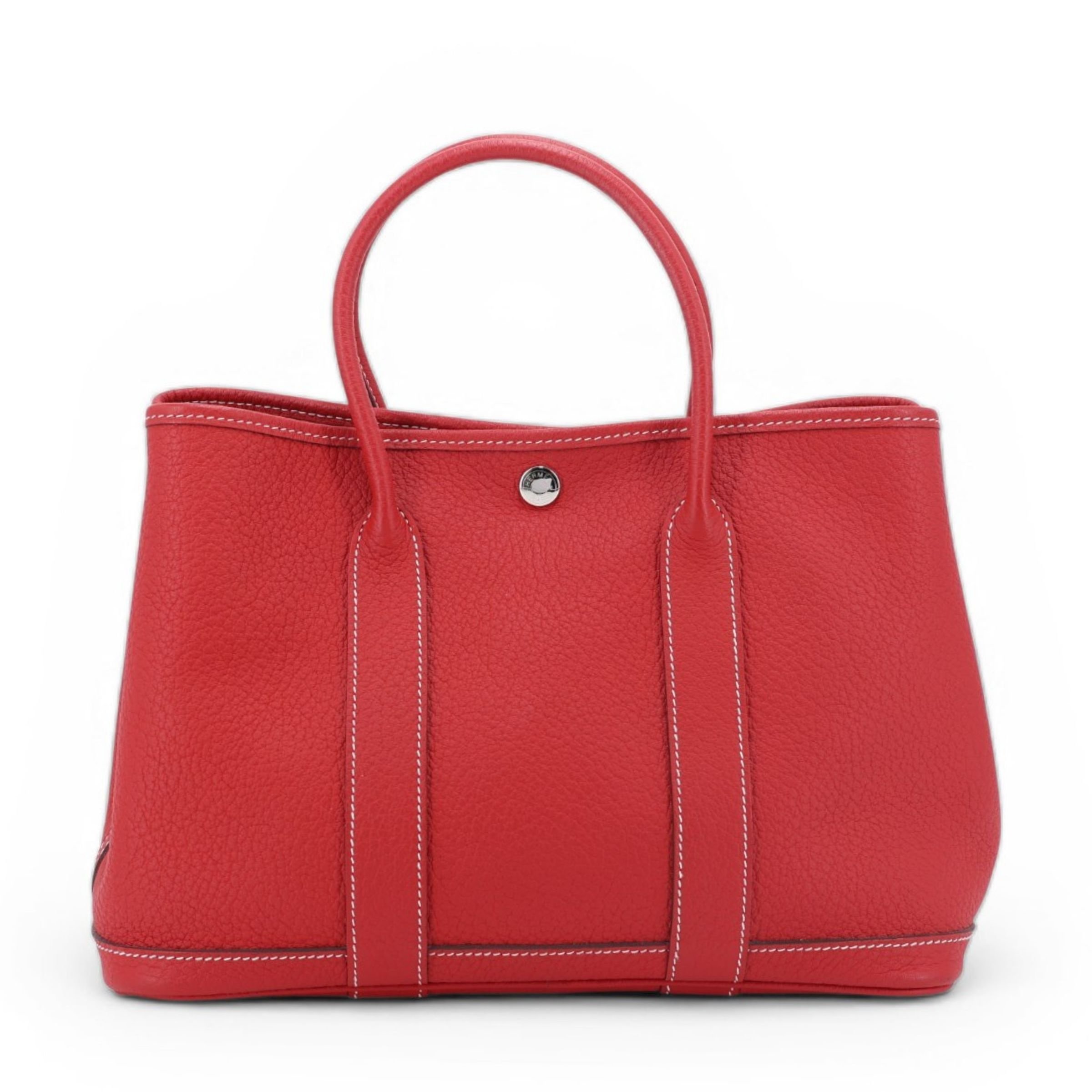 Very Good ( Rank A) HERMÈS Garden Party TPM Rouge Casaque (Q5) Negonda Palladium hardware R (2014)