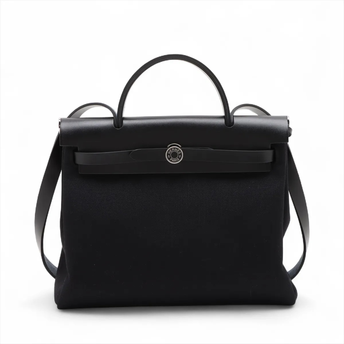 Hermès Herbag Zip PM Twal Military x Vash Hunter Black Silver Metal Fittings K:
