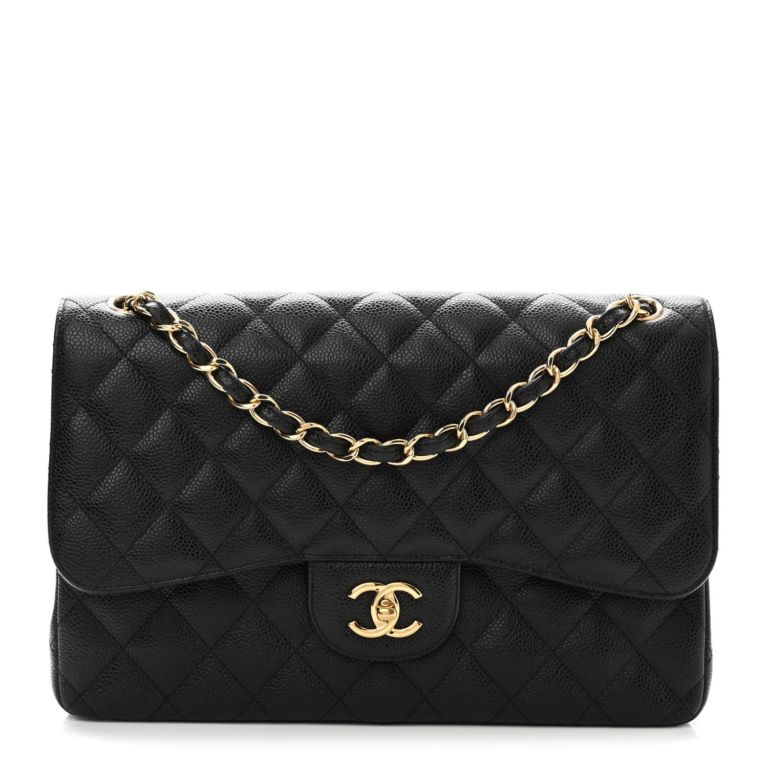 Chanel Caviar Quilted Jumbo Double Flap Black