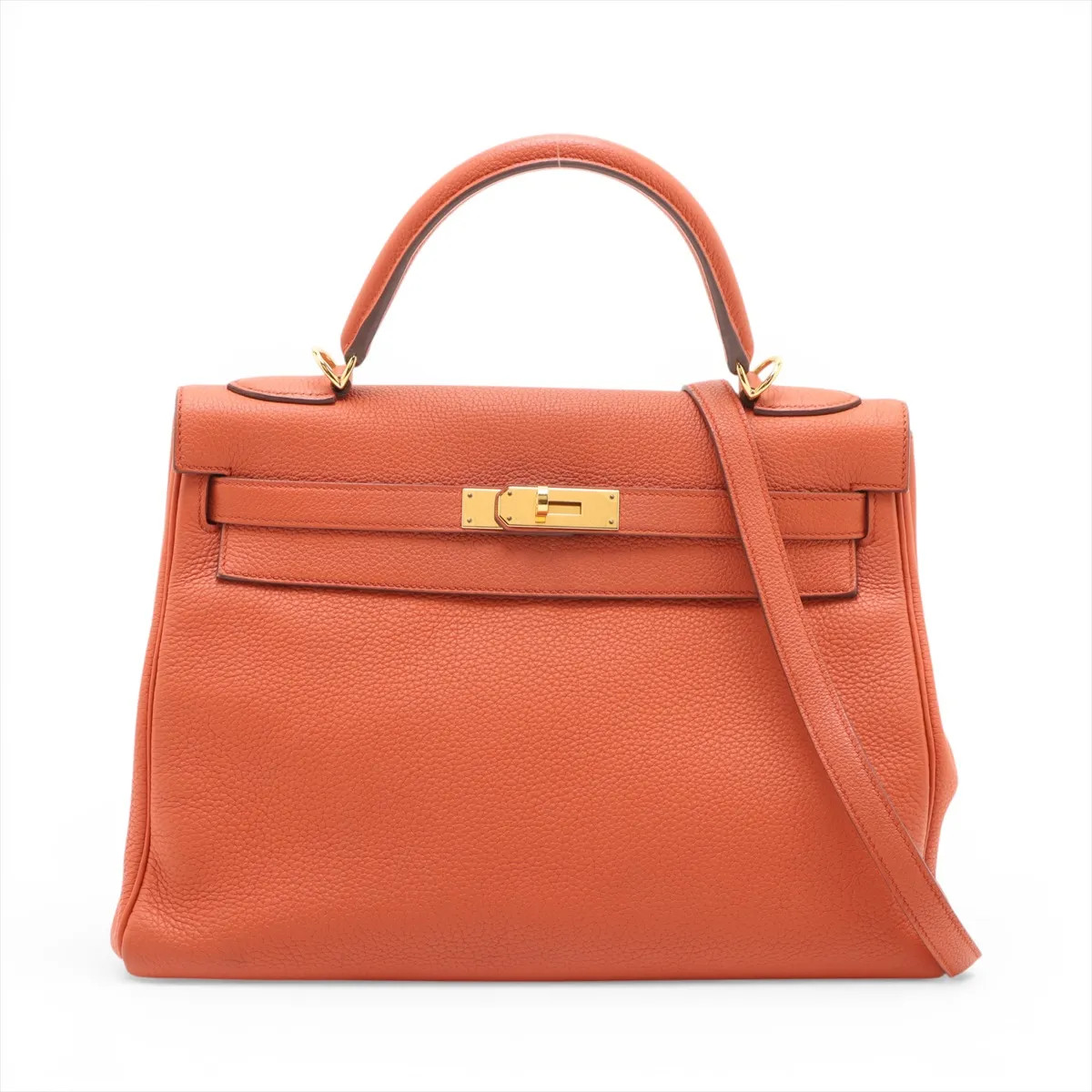 Hermès Kelly 32 Le Tournay Taurillon Clemence Terre battue Gold Metal Fittings X