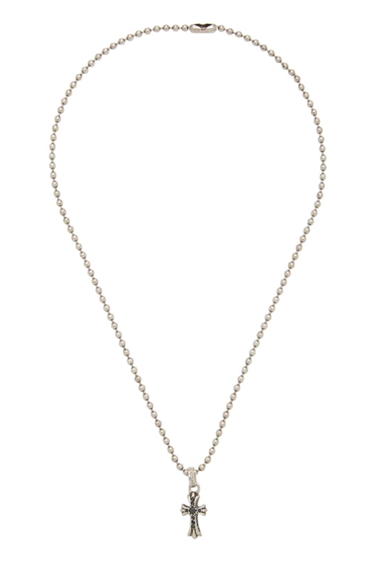 Silver Diamond Cross Necklace