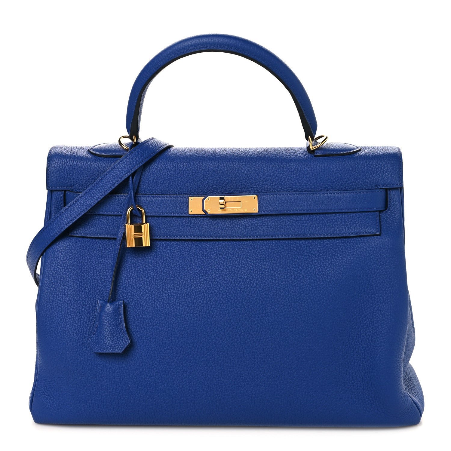 Hermes Togo Kelly Retourne 35 Bleu Electrique