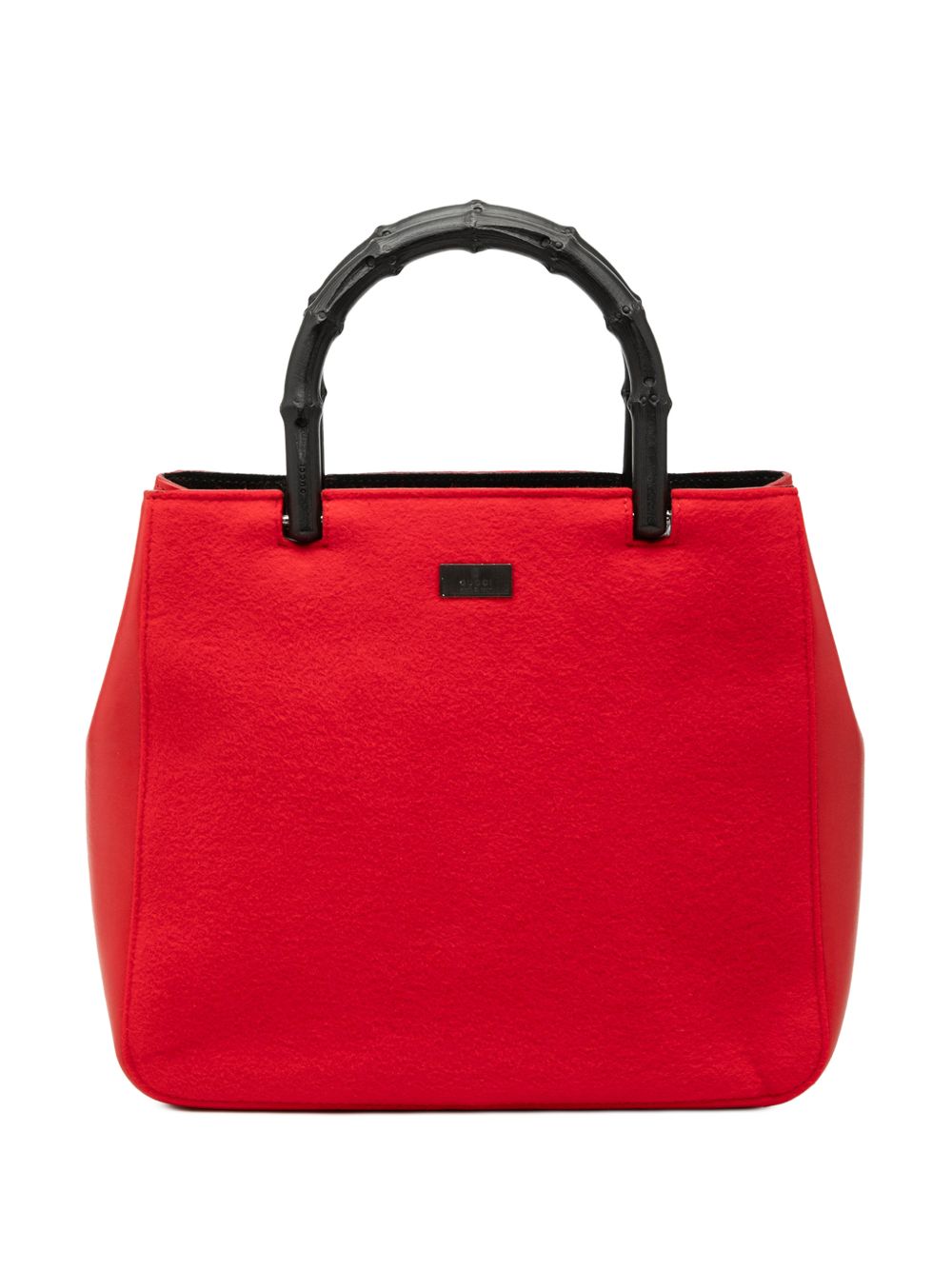 2000-2015 Wool and Calfskin Bamboo Top Handle Bag tote bag