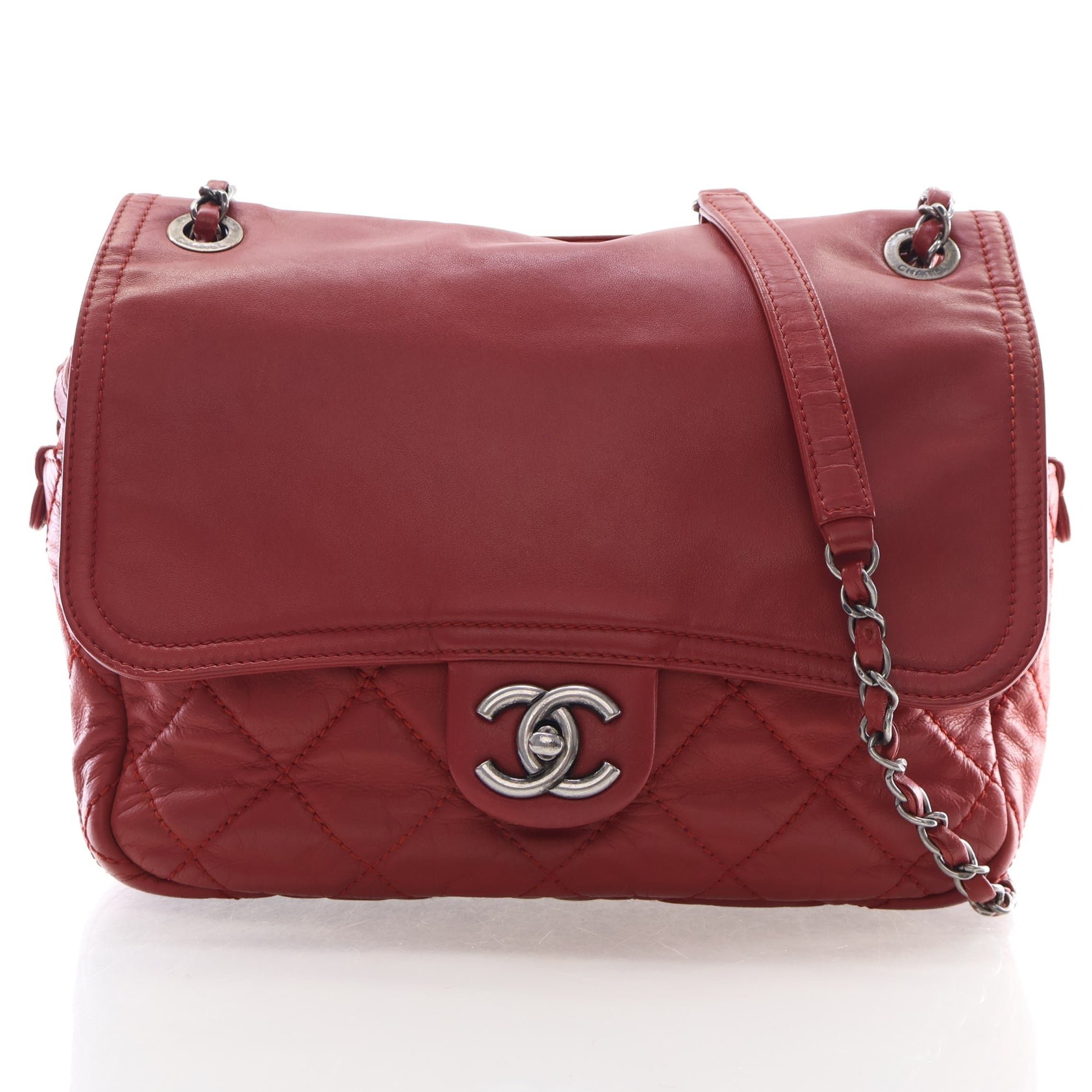 Chanel Medium Lambskin Chain Flap Bag