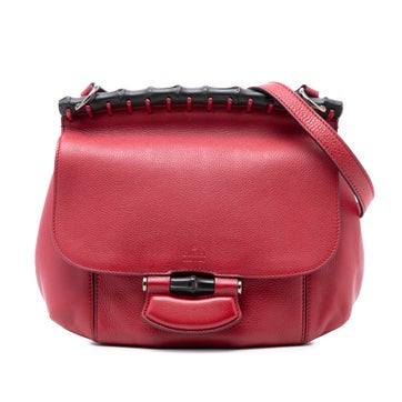 Calf Leather Medium Leather Bamboo Nouveau Fringe Crossbody