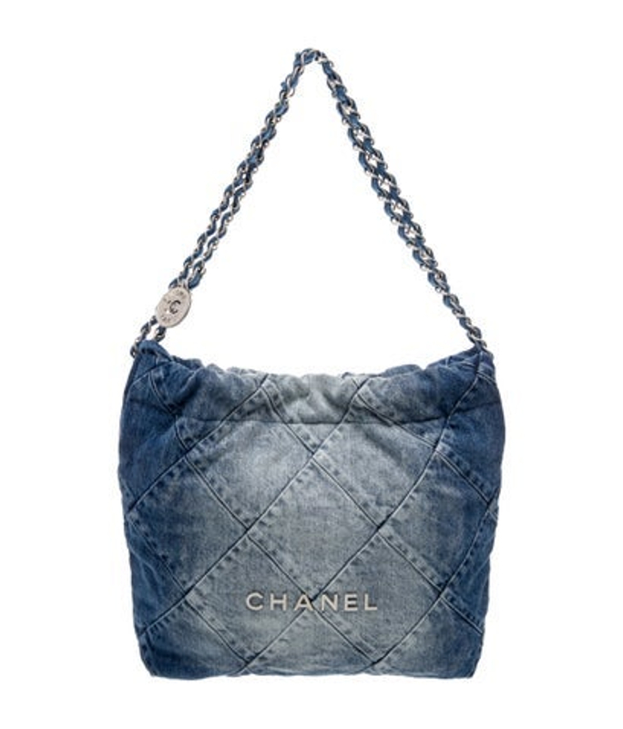 Chanel Small Denim 22 Hobo W Tags