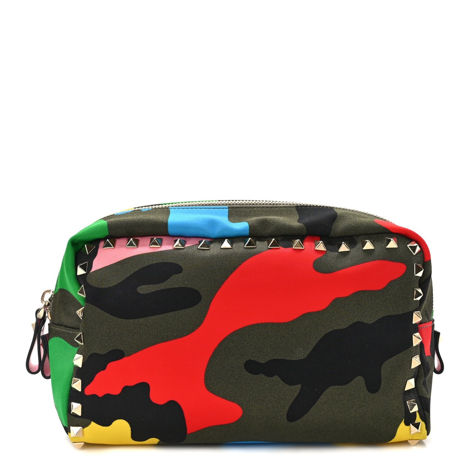 Valentino Garavani Nylon Camouflage Rockstud Pouch Multicolor