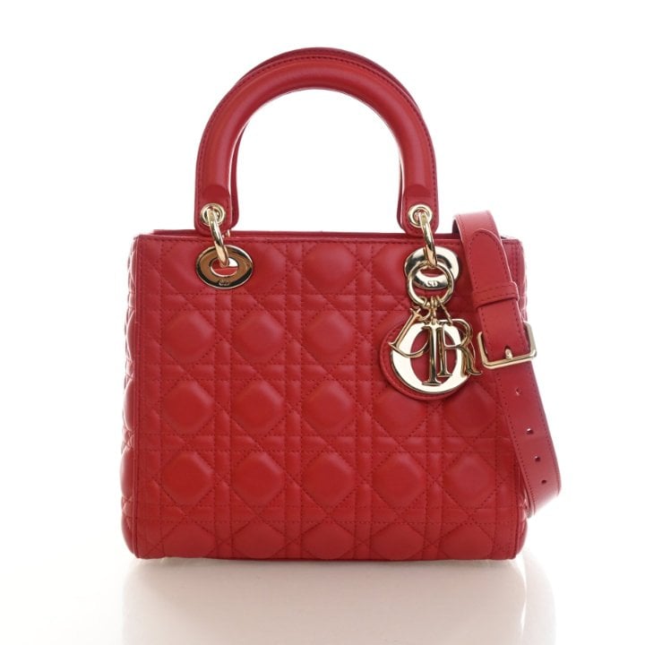 Christian Dior Medium Lambskin Lady Dior