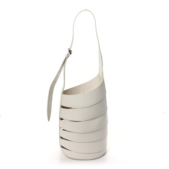 Alaia Lux Calfskin Medium Babel Bag Ivory