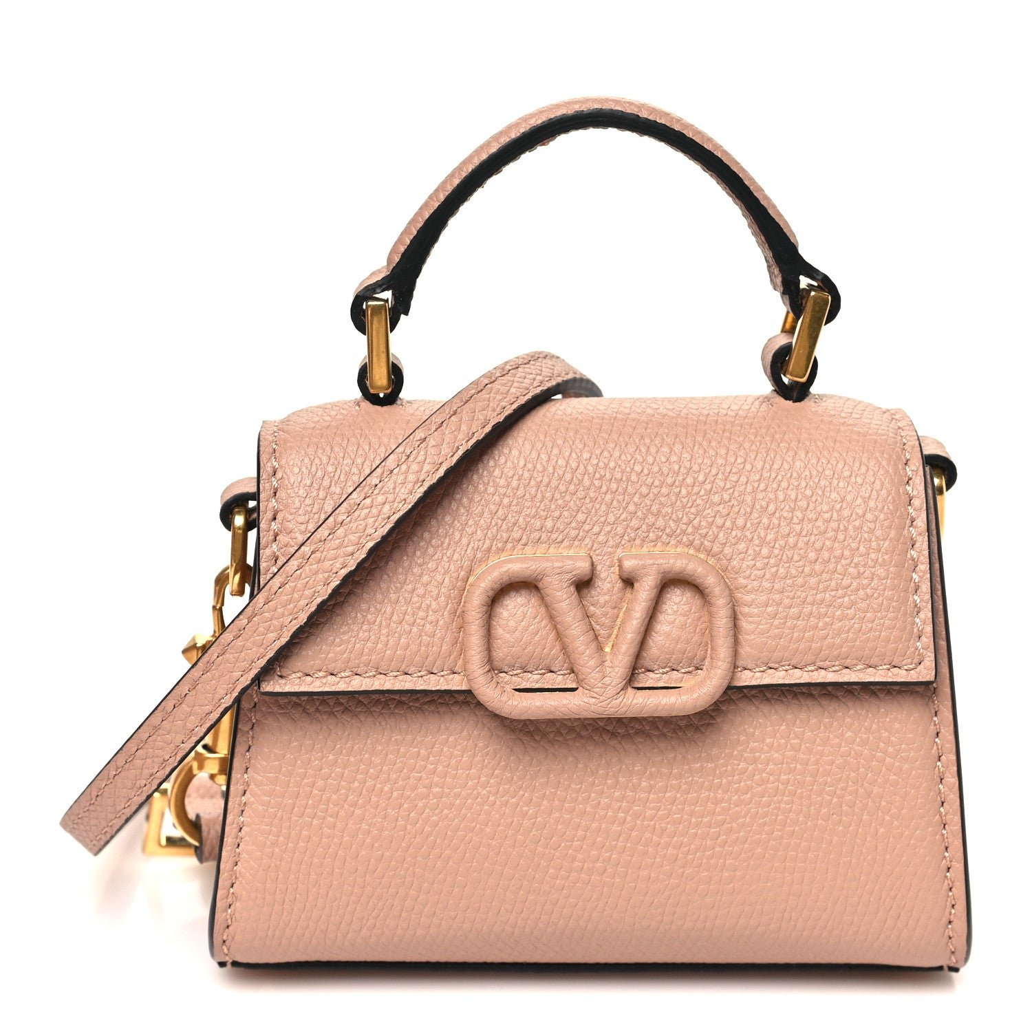 Valentino Garavani Calfskin Micro VSling Top Handle Bag Rose Cannelle