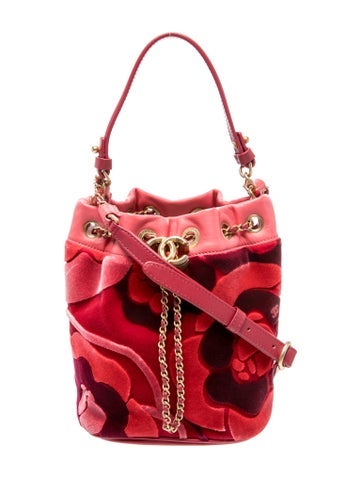 Camellia Drawstring Bucket Bag