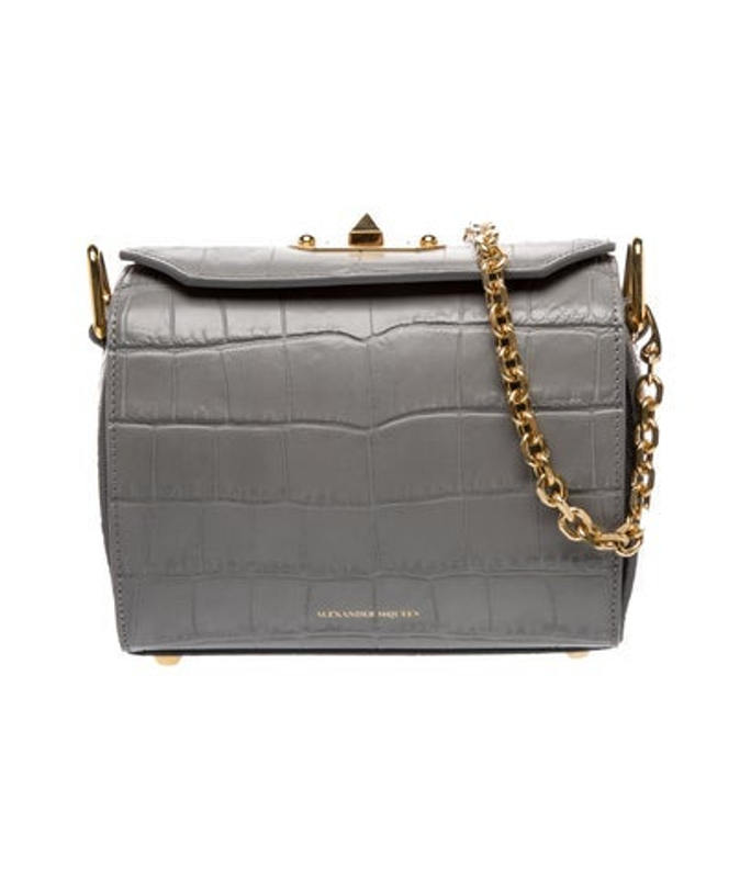 Alexander McQueen Mcqueen Embossed Leather Box Shoulder Bag