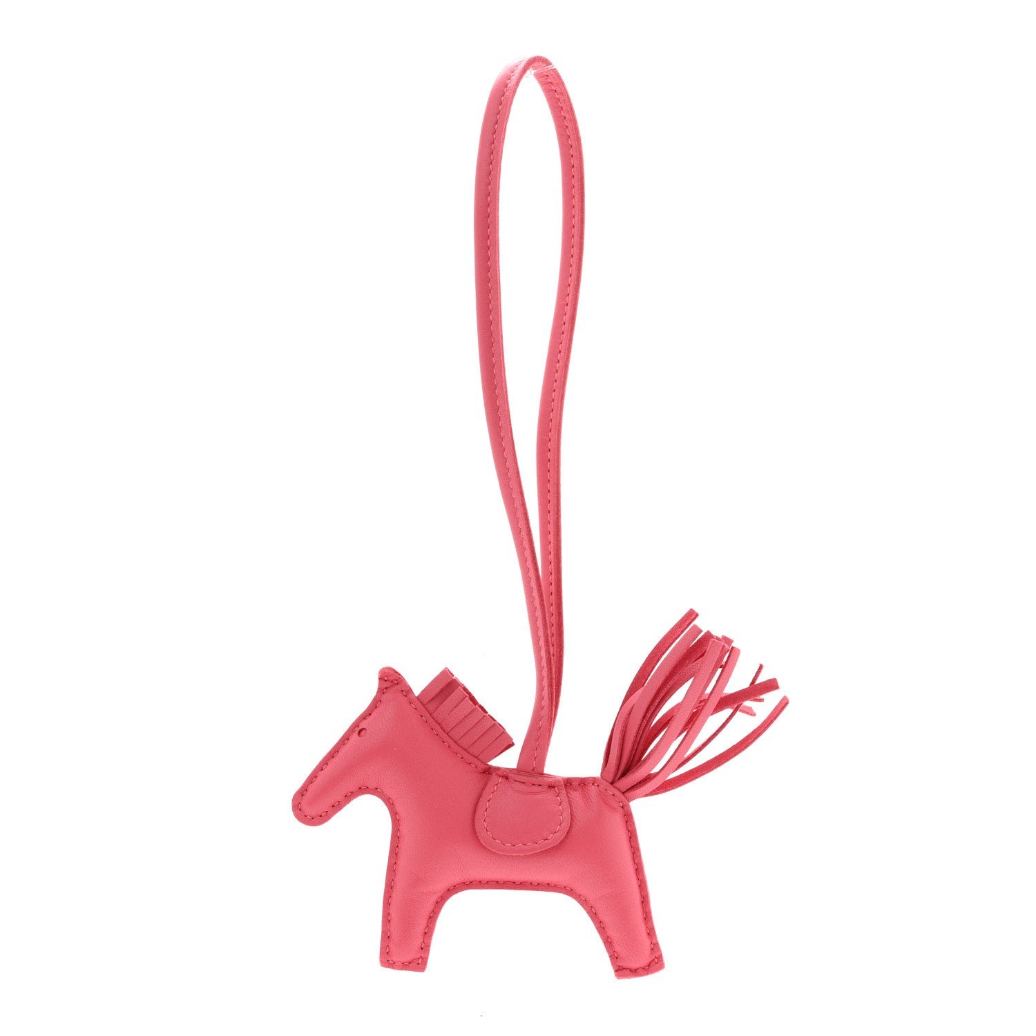 Hermes Milo Lambskin Grigri Rodeo Horse Bag Charm PM Rose Azalee
