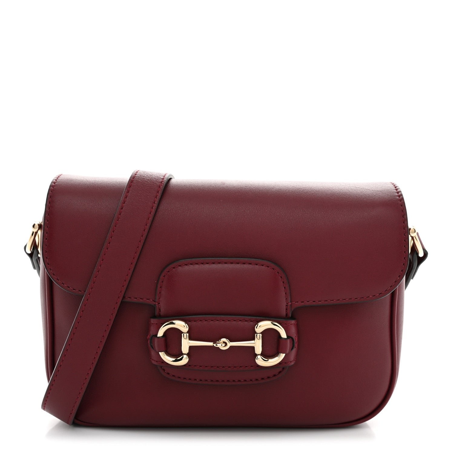 Gucci Arabella Calfskin Horsebit 1955 Shoulder Bag Rosso Ancora