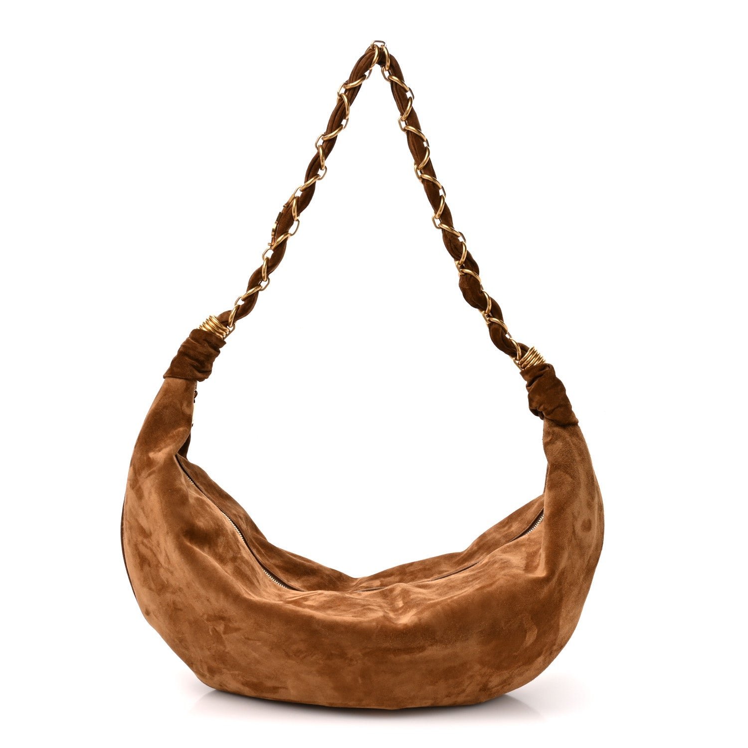 Saint Laurent Suede Small Amalia Hobo  Camel