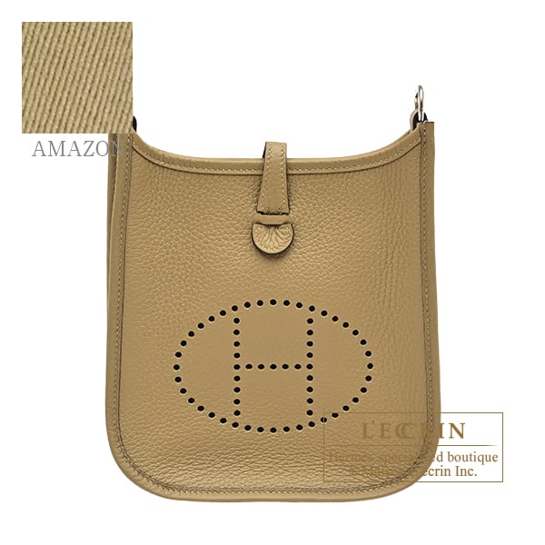 Hermes Evelyne Amazon bag 16/TPM Dune Clemence leather Silver hardware Bandouliere 111cm