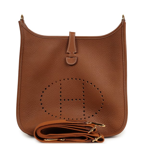 Pre-owned Hermes Evelyne III PM Gold Clemence Gold Hardware