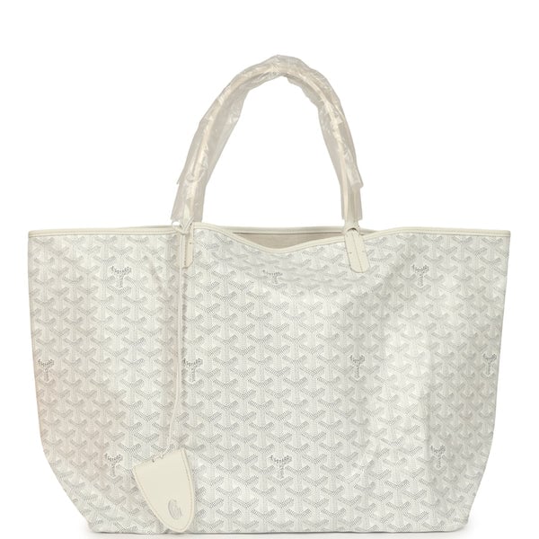 Goyard Goyardine Canvas White Saint Louis GM Tote Palladium Hardware