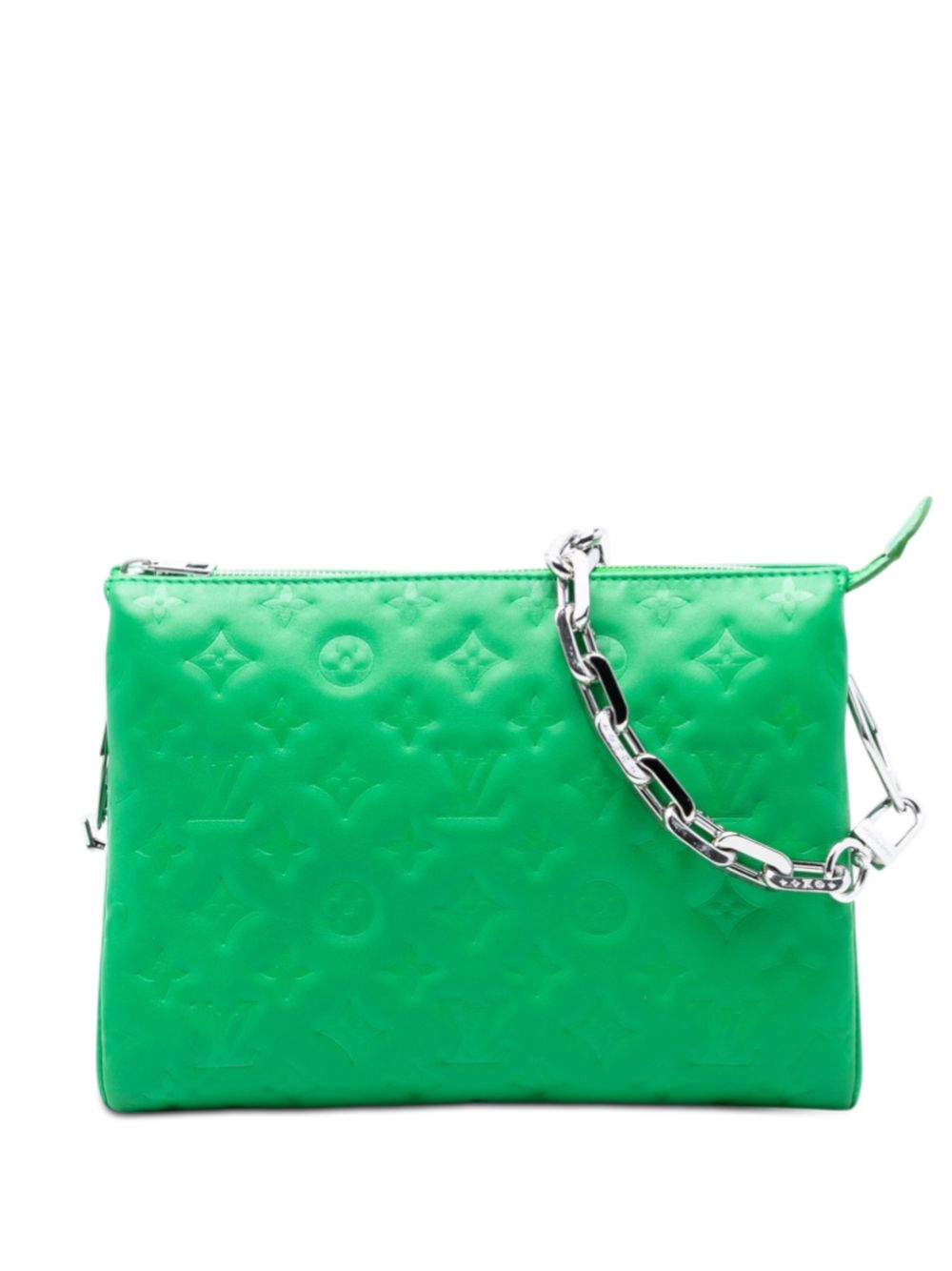 2021 Monogram Embossed Puffy Lambskin Coussin PM satchel