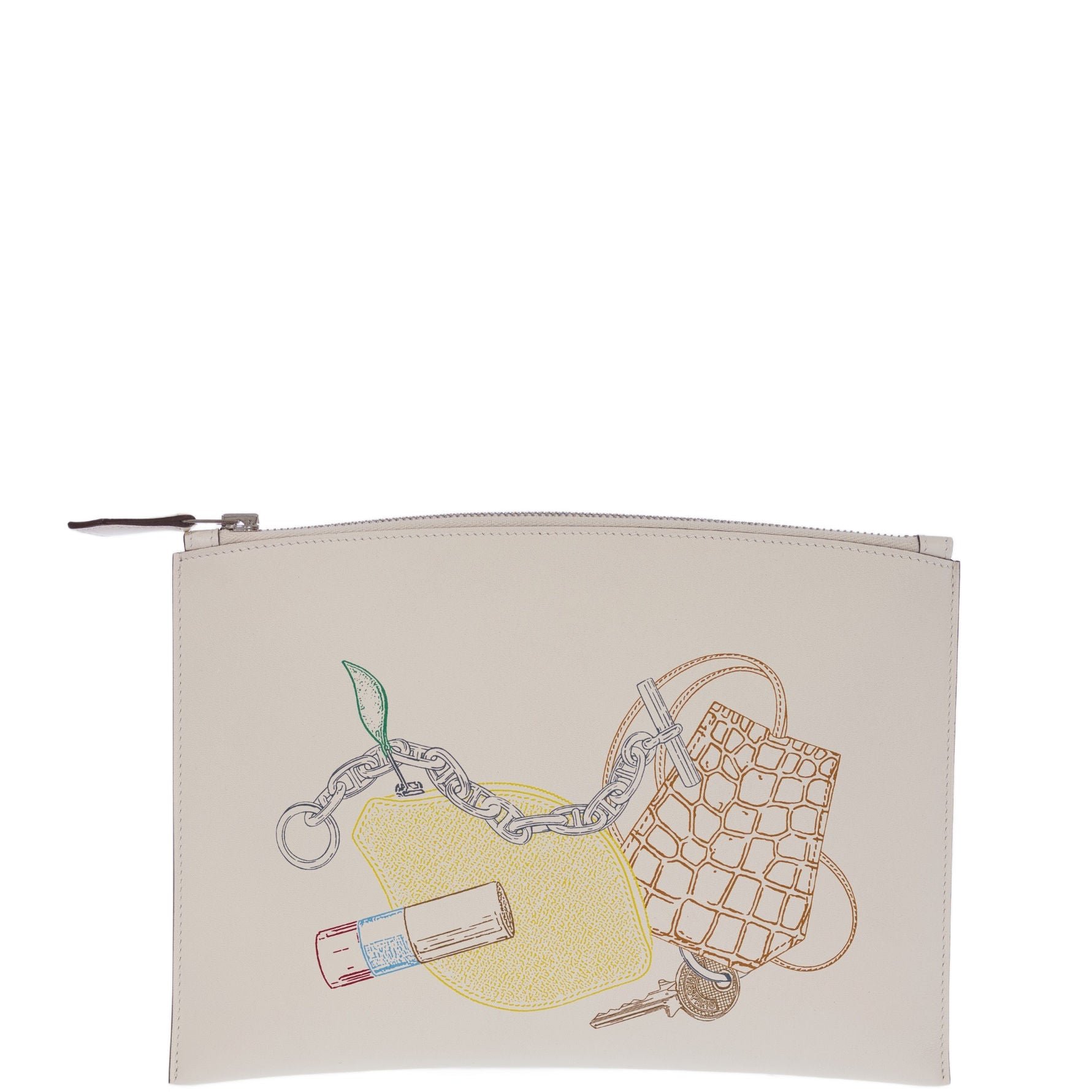 Hermes Hermès Pochette Bazar In and Out PM Clutch Nata Swift Leather