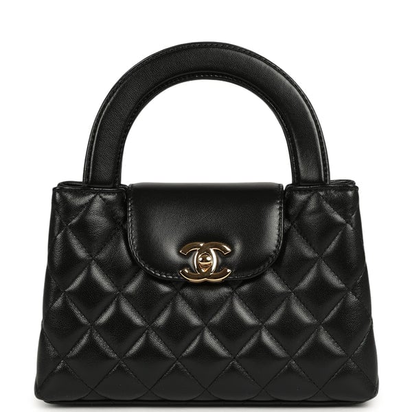 Chanel Small Kelly Shopper Black Shiny Lambskin Gold Hardware